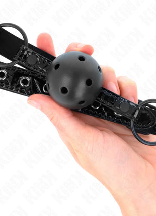 KINK - RAUTENMUSTER-BALL 4,5 CM GAG MODELL 3 64,5 CM VERSTELLBAR 42-60 CM