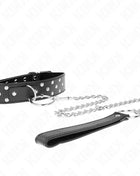 KINK - RING NIETEN BAND HALSKETTE MIT GÜRTEL 65 CM SCHWARZ VERSTELLBAR 36-50 CM X 3,8 CM