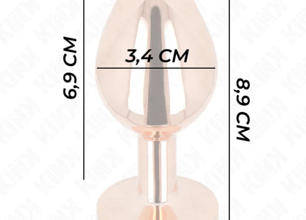 KINK - ROSA GOLDENER ANALSTECKER MIT ROTER ROSE M