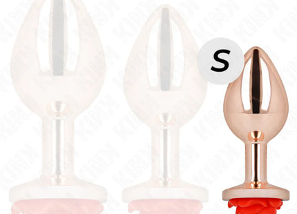 KINK - ROSA GOLDENER ANALSTECKER MIT ROTER ROSE S