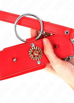 KINK - ROTE DIAMANTKETTE MIT GÜRTEL 65 CM VERSTELLBAR 35-51 CM X 7 CM