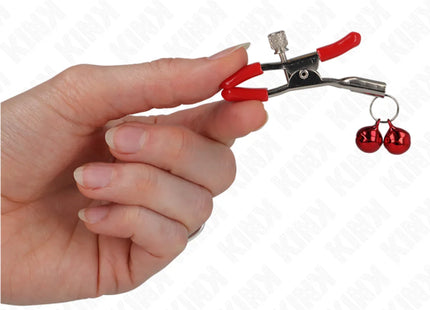 KINK - ROTE DOPPELGLOCKE NIPPELKLEMME ROT 6 CM
