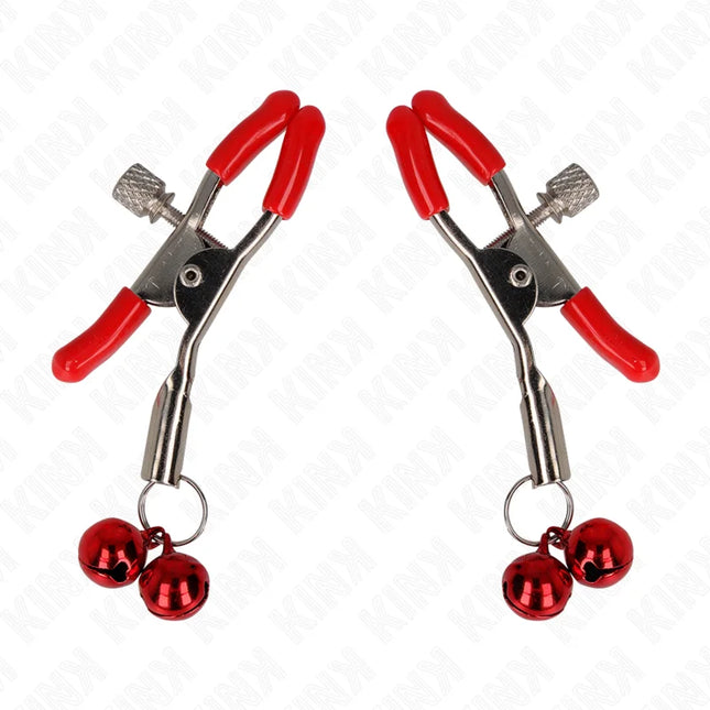 KINK - ROTE DOPPELGLOCKE NIPPELKLEMME ROT 6 CM