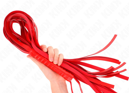 KINK - ROTE PEITSCHE MIT KURZEM GRIFF UND LANGEM SCHWANZ 70 CM