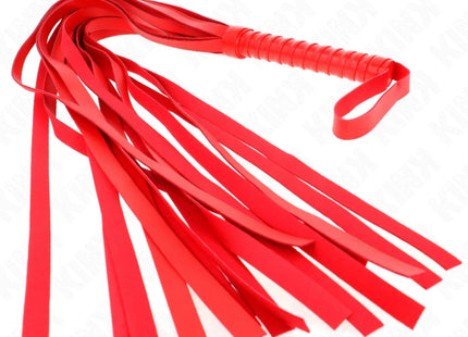 KINK - ROTE PEITSCHE MIT KURZEM GRIFF UND LANGEM SCHWANZ 70 CM