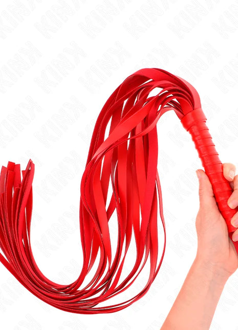 KINK - ROTE PEITSCHE MIT KURZEM GRIFF UND LANGEM SCHWANZ 70 CM