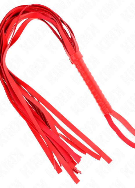KINK - ROTE PEITSCHE MIT KURZEM GRIFF UND LANGEM SCHWANZ 70 CM
