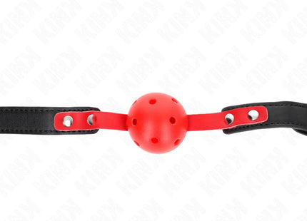 KINK - ROTER HOHLKUGEL 4 CM KNEBEL SCHWARZER GURT 60 x 2 CM VERSTELLBAR 37-52 CM