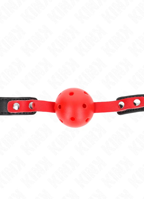 KINK - ROTER HOHLKUGEL 4 CM KNEBEL SCHWARZER GURT 60 x 2 CM VERSTELLBAR 37-52 CM