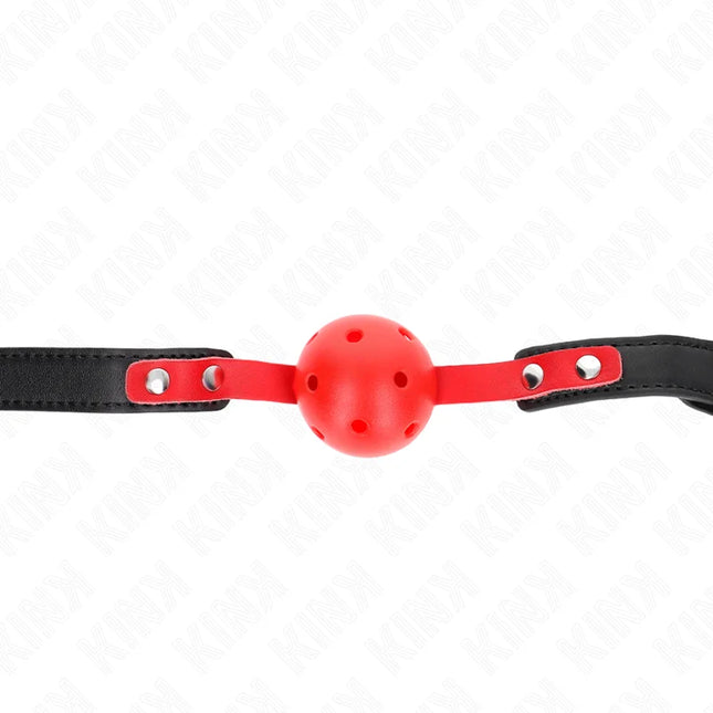 KINK - ROTER HOHLKUGEL 4 CM KNEBEL SCHWARZER GURT 60 x 2 CM VERSTELLBAR 37-52 CM