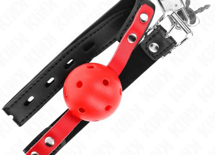 KINK - ROTER HOHLKUGEL 4 CM KNEBEL SCHWARZER GURT 60 x 2 CM VERSTELLBAR 37-52 CM