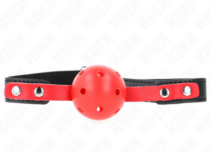 KINK - ROTER HOHLKUGEL 4 CM KNEBEL SCHWARZER GURT 60 x 2 CM VERSTELLBAR 37-52 CM