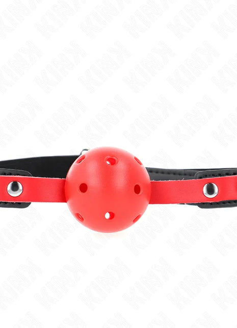 KINK - ROTER HOHLKUGEL 4 CM KNEBEL SCHWARZER GURT 60 x 2 CM VERSTELLBAR 37-52 CM