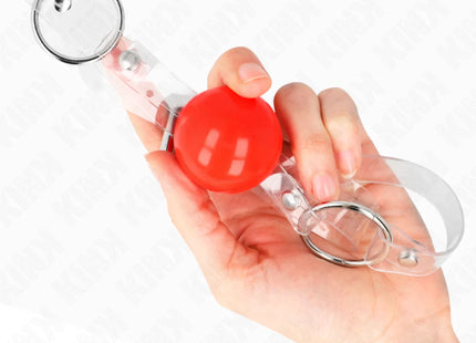 KINK - ROTER TRANSPARENTER PVC-BALL 4 CM KNEBEL VERSTELLBAR