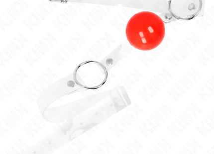 KINK - ROTER TRANSPARENTER PVC-BALL 4 CM KNEBEL VERSTELLBAR