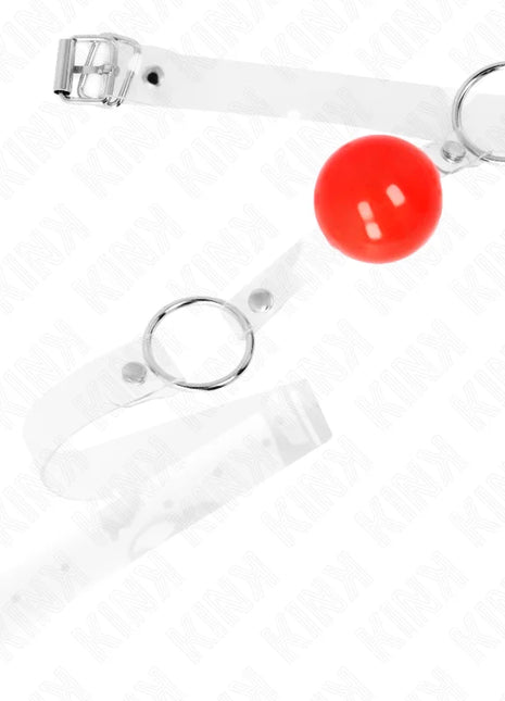 KINK - ROTER TRANSPARENTER PVC-BALL 4 CM KNEBEL VERSTELLBAR