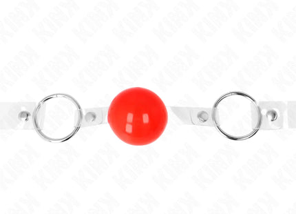 KINK - ROTER TRANSPARENTER PVC-BALL 4 CM KNEBEL VERSTELLBAR