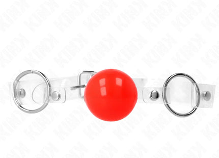KINK - ROTER TRANSPARENTER PVC-BALL 4 CM KNEBEL VERSTELLBAR