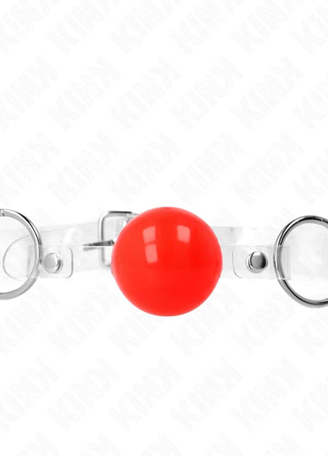 KINK - ROTER TRANSPARENTER PVC-BALL 4 CM KNEBEL VERSTELLBAR