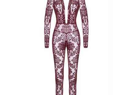 Kink Royal - Tüll Overall - XS / rot - Jumpsuit