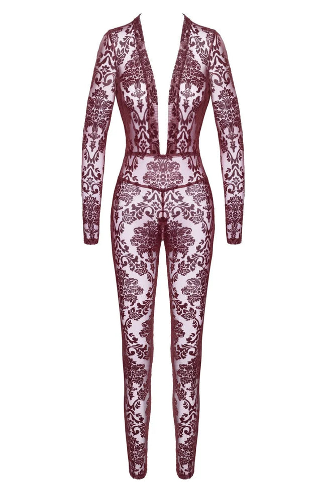 Kink Royal - Tüll Overall - XS / rot - Jumpsuit