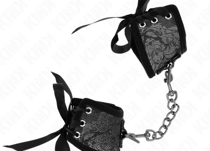 KINK - SCANDAL HANDGELENKSFESSELN SCHWARZE SPITZENDETAILS 24,5 CM X 6,5 CM