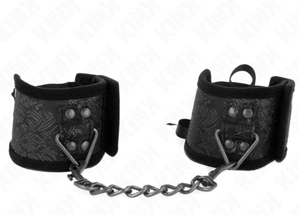 KINK - SCANDAL HANDGELENKSFESSELN SCHWARZE SPITZENDETAILS 24,5 CM X 6,5 CM