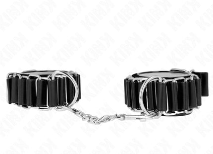 KINK - SCHARNIERÄHNLICHE DÜNNE HANDGELENKFESSELN SCHWARZ VERSTELLBAR 16-22 CM X 3,5 CM