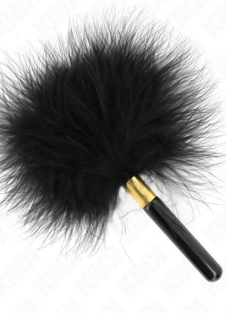 KINK - SCHWARZ-GOLD METALL KITZELFEDERN 18 CM
