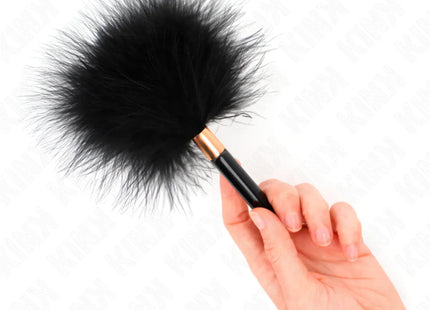 KINK - SCHWARZ-GOLD METALL KITZELFEDERN 18 CM