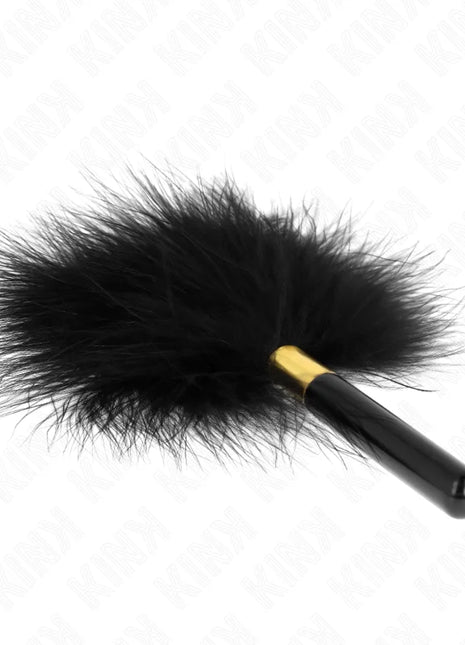 KINK - SCHWARZ-GOLD METALL KITZELFEDERN 18 CM