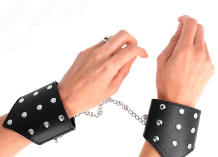 KINK - SCHWARZE ARMBÄNDER IM POINT-STIL MIT KETTE VERSTELLBAR 17-23 CM X 8,5 CM