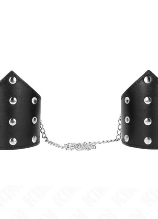 KINK - SCHWARZE ARMBÄNDER IM POINT-STIL MIT KETTE VERSTELLBAR 17-23 CM X 8,5 CM