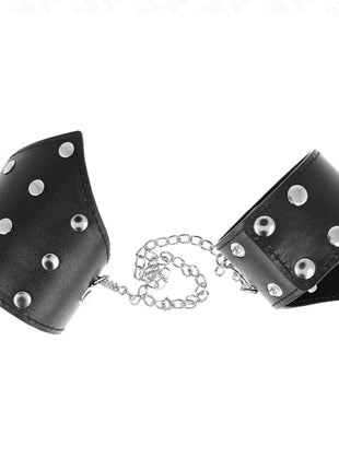 KINK - SCHWARZE ARMBÄNDER IM POINT-STIL MIT KETTE VERSTELLBAR 17-23 CM X 8,5 CM