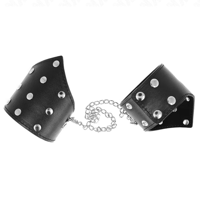 KINK - SCHWARZE ARMBÄNDER IM POINT-STIL MIT KETTE VERSTELLBAR 17-23 CM X 8,5 CM