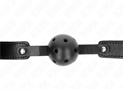 KINK - SCHWARZER ATMUNGSAKTIVER BALL 4,5 CM Knebel 65 x 2,5 CM