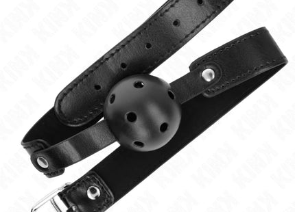 KINK - SCHWARZER ATMUNGSAKTIVER BALL 4,5 CM Knebel 65 x 2,5 CM