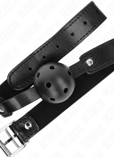 KINK - SCHWARZER ATMUNGSAKTIVER BALL 4,5 CM Knebel 65 x 2,5 CM