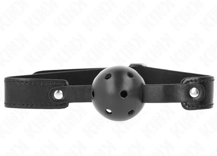 KINK - SCHWARZER ATMUNGSAKTIVER BALL 4,5 CM Knebel 65 x 2,5 CM