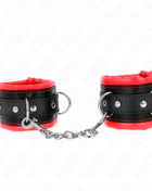 KINK - SCHWERE HANDGELENKSFESSELN MIT ROTEM PELZFUTTER VERSTELLBAR 20-30 CM X 6 CM