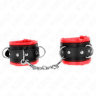 KINK - SCHWERE HANDGELENKSFESSELN MIT ROTEM PELZFUTTER VERSTELLBAR 20-30 CM X 6 CM