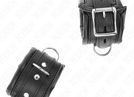 KINK - SCHWERE HANDGELENKSFESSELN MIT SCHWARZEM PELZFUTTER VERSTELLBAR 20-30 CM X 6 CM