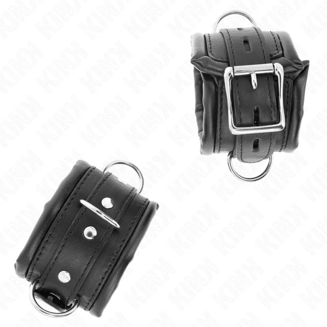 KINK - SCHWERE HANDGELENKSFESSELN MIT SCHWARZEM PELZFUTTER VERSTELLBAR 20-30 CM X 6 CM