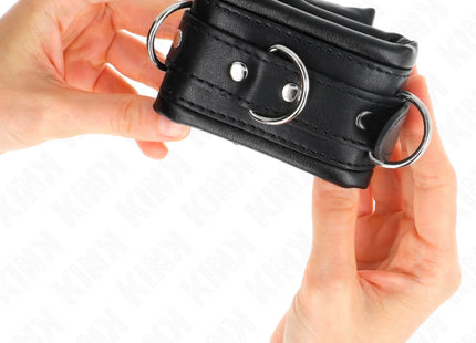 KINK - SCHWERE HANDGELENKSFESSELN MIT SCHWARZEM PELZFUTTER VERSTELLBAR 20-30 CM X 6 CM
