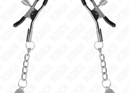 KINK - SILBERNE NIPPELKLEMMEN MIT GLOCKENANHÄNGER 6 CM