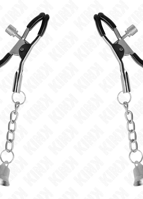 KINK - SILBERNE NIPPELKLEMMEN MIT GLOCKENANHÄNGER 6 CM