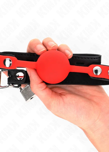 KINK - SILIKONBALL 4 CM KNEBEL MIT SCHLOSS 60 x 2 CM