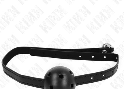 KINK - SIMPLICITY SCHWARZER ATMUNGSAKTIVER BALL 4,5 CM GAG 62 x 1,5 CM
