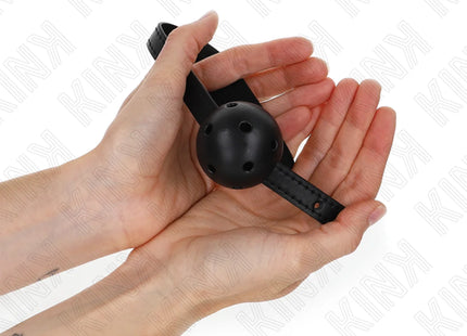 KINK - SIMPLICITY SCHWARZER ATMUNGSAKTIVER BALL 4,5 CM GAG 62 x 1,5 CM