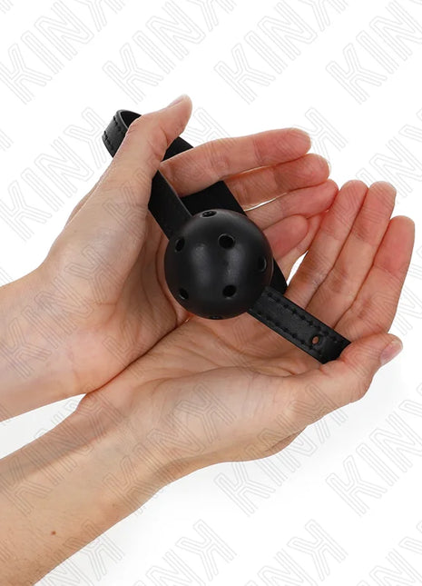 KINK - SIMPLICITY SCHWARZER ATMUNGSAKTIVER BALL 4,5 CM GAG 62 x 1,5 CM